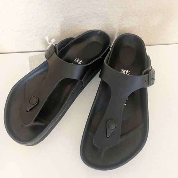 Birkenstock Papillio Gizeh Flex Black Leather Platform Sandals Size 9 NWT - Picture 12 of 16
